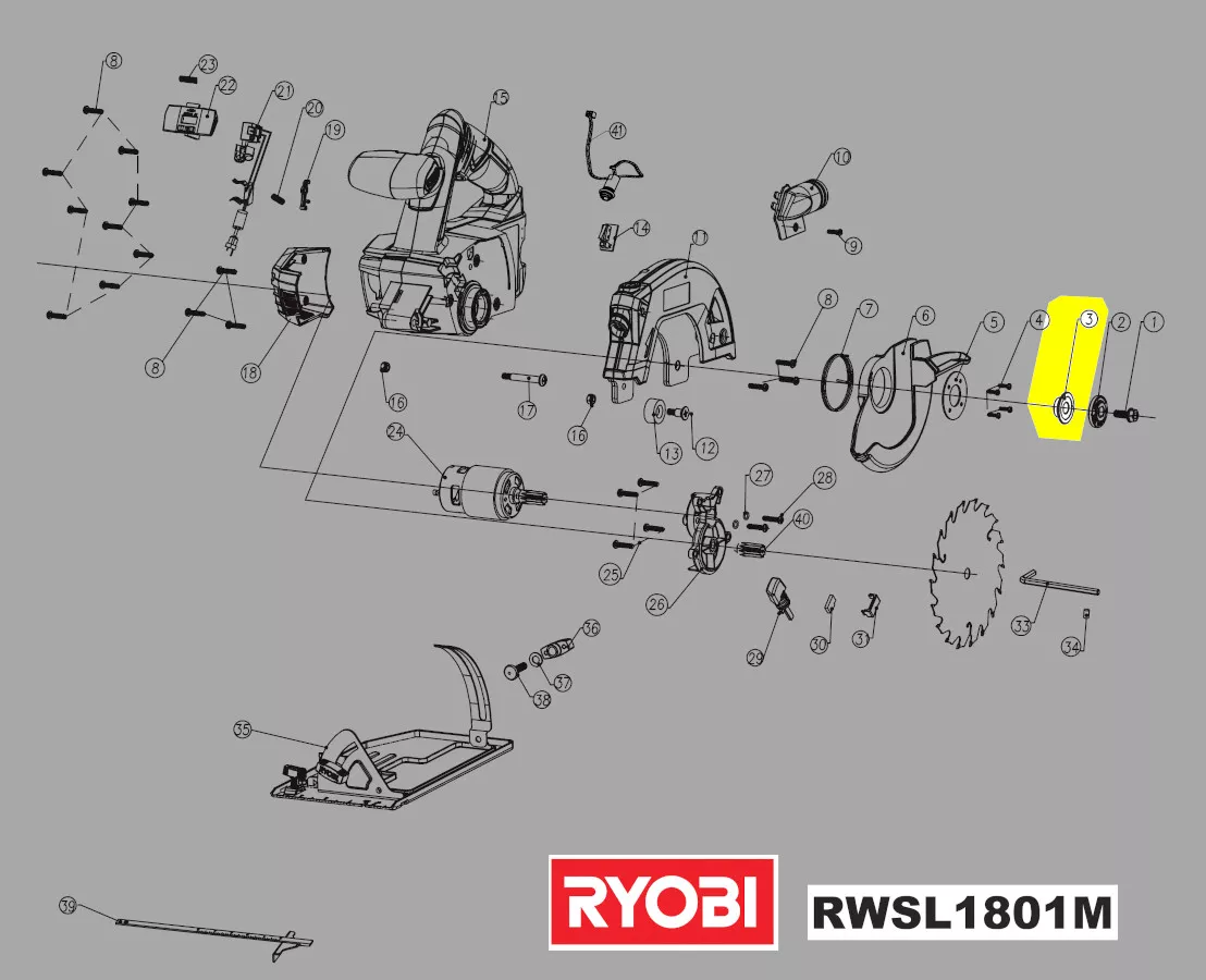 flasque intérieure fixation lame réf. 5131030407 Ryobi